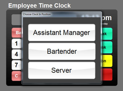Select staff position when clocking in