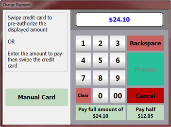 This shows the payment screen for orders. You are able to use many form of payments and add discounts.