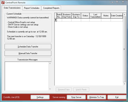 CentralPoint Remote – Automatically sends financial data, customer information and reports. Used in each store location. Remote can be used alone to schedule, produce and email reports without the need for a Headquarters module on the receiving end. Imagine receiving up-to-the-minute sales information on your email-equipped mobile phone or through your personal email account whenever you want to see it!