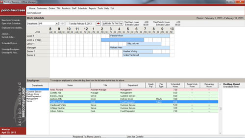 Employee Scheduler Layout