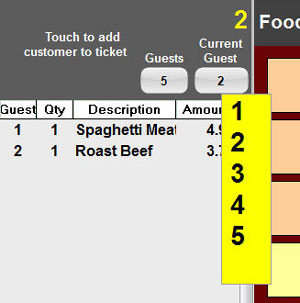 Select guest seatng position