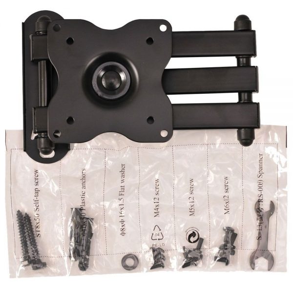 This Wall Mount allows you to mount a 17", 20" or 27" Kitchen Video Monitor from the Wall. This Wall Mount is rugged, heavy duty and easy to assemble. The Wall Mount enables to you mount the Kitchen Video Computer behind the monitor, so you can mount all your Kitchen Video Hardware in one place.